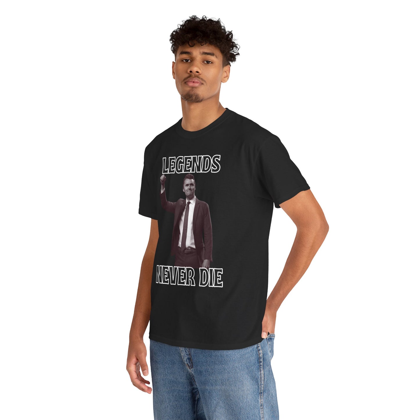 Legends Never Die Charlie Kirk Unisex Heavy Cotton Tee