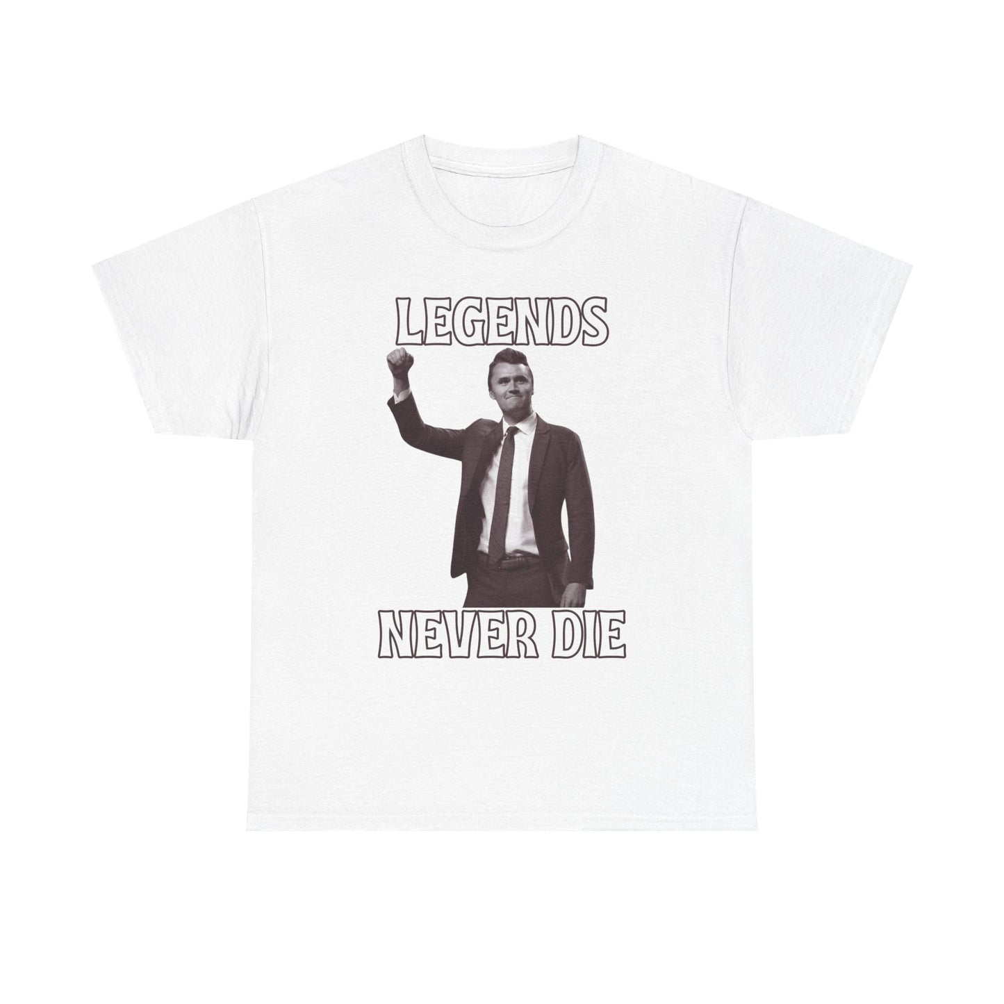 Legends Never Die Charlie Kirk Unisex Heavy Cotton Tee