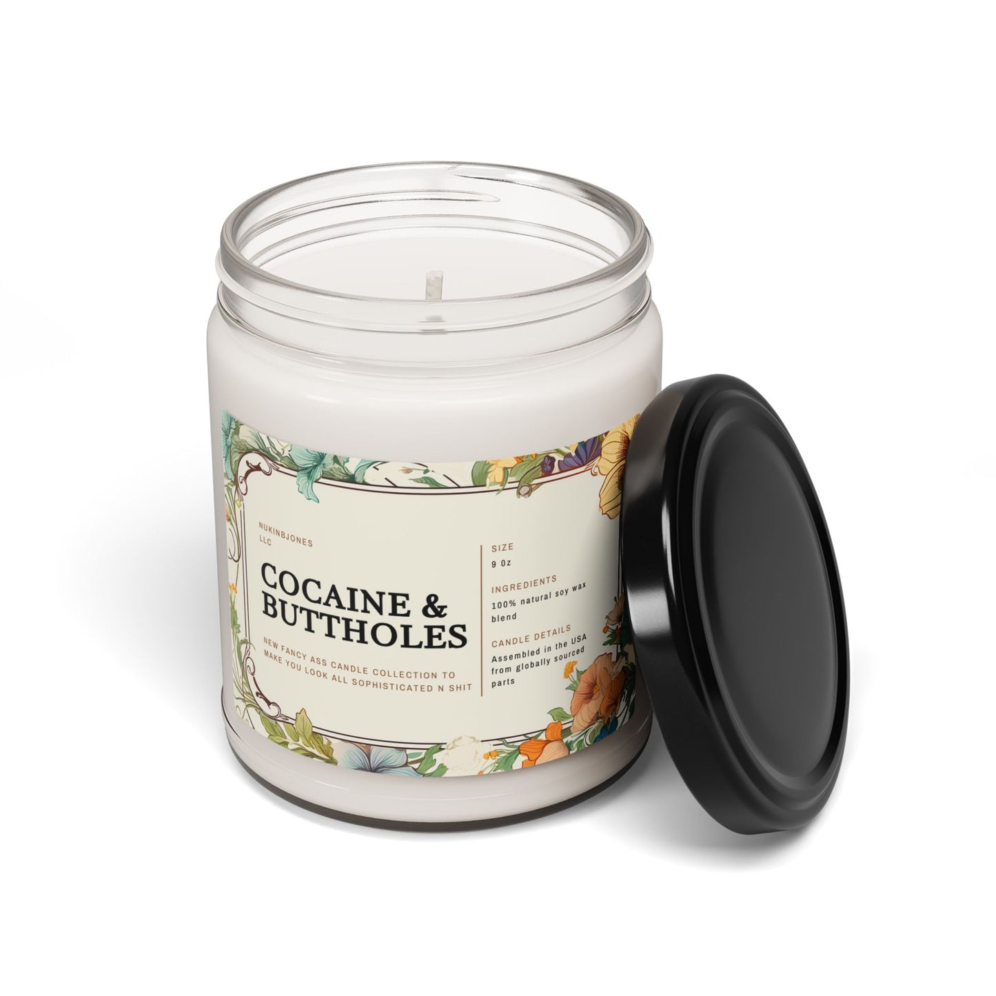 Super Fancy Scented Soy Candle - 9oz - Eco Friendly - Non Toxic - Reusable Glass Vessel