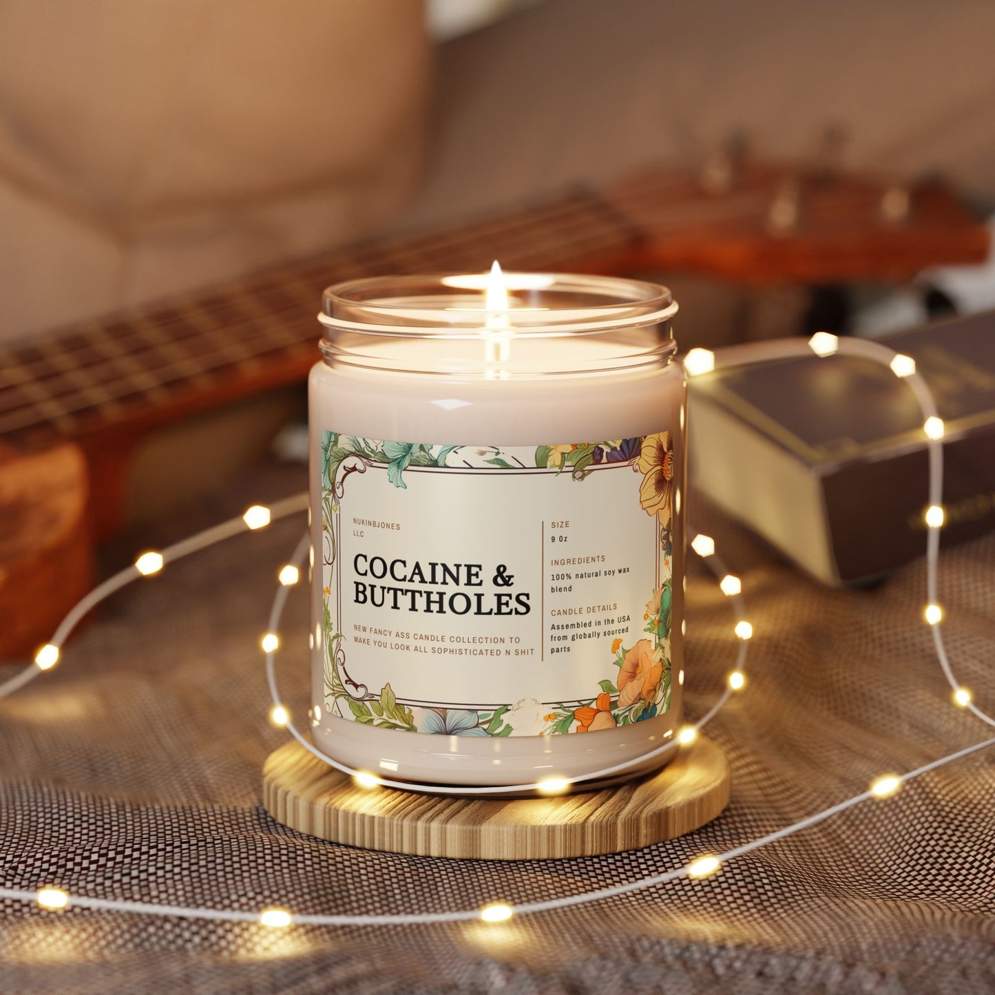 Super Fancy Scented Soy Candle - 9oz - Eco Friendly - Non Toxic - Reusable Glass Vessel