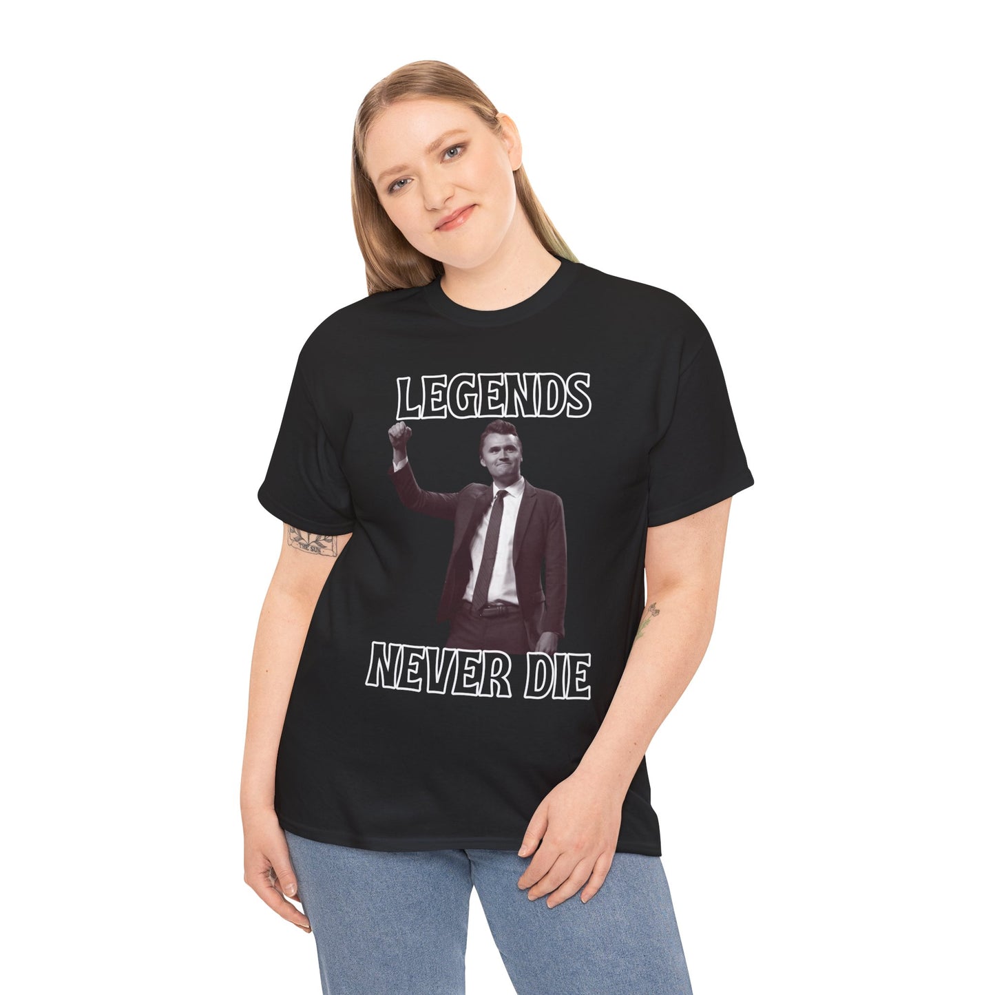 Legends Never Die Charlie Kirk Unisex Heavy Cotton Tee