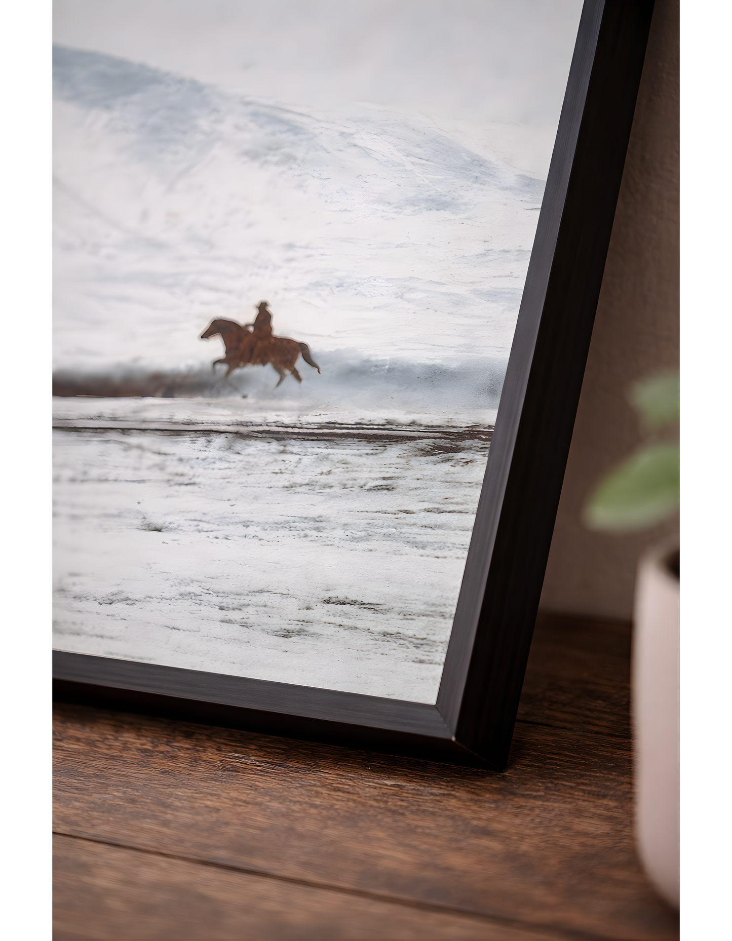 Cowboy on Horse and B2 Spirit Flying Satin Poster